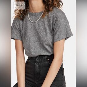 MADEWELL Women's Gray Whisper Cotton Rib-Crewneck Tee size XS